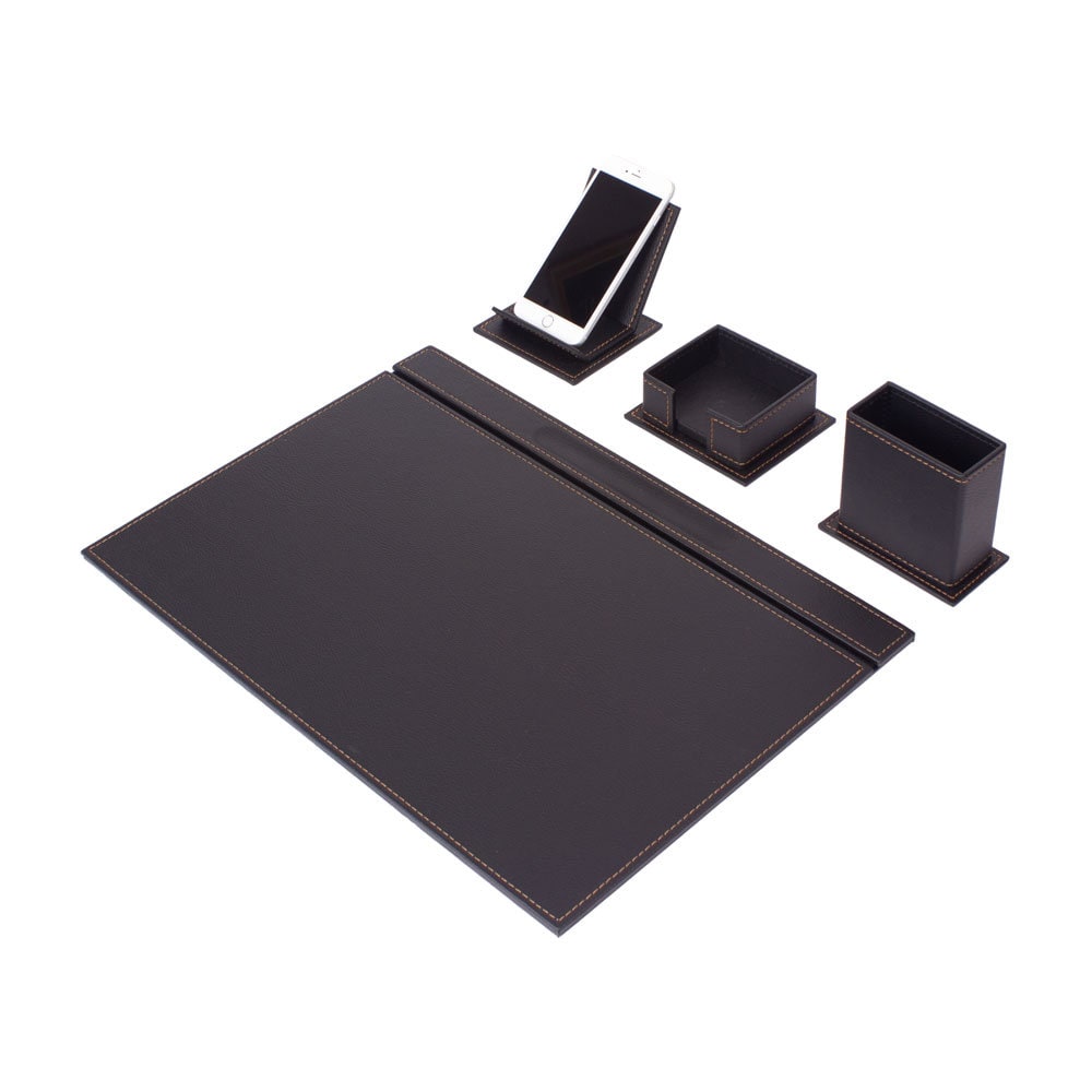MOOG Luxury Desk Set - 4 Accessories - Brown - 4 PCS - themonogram manor 