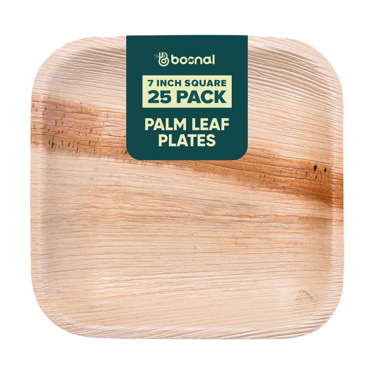 Bosnal - Palm Leaf Biodegradable Plates; 7 inch, Square - themonogram manor 