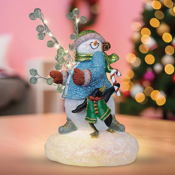 Snowgal And Penguin Lighted Figurine - themonogram manor 