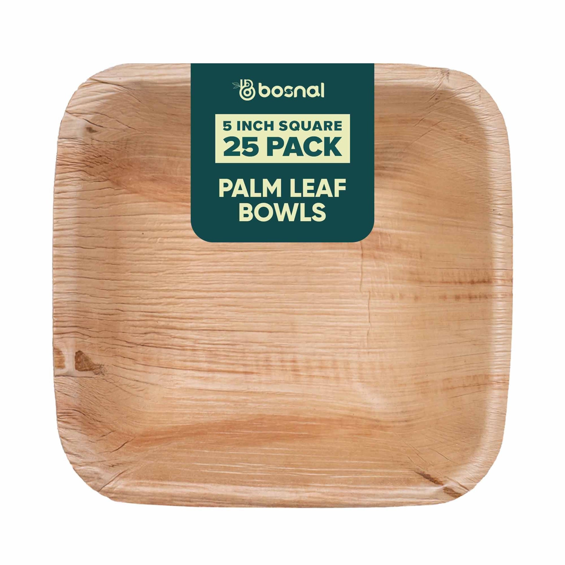 Bosnal - Palm Leaf Biodegradable Bowls, 5 inch, Square - themonogram manor 