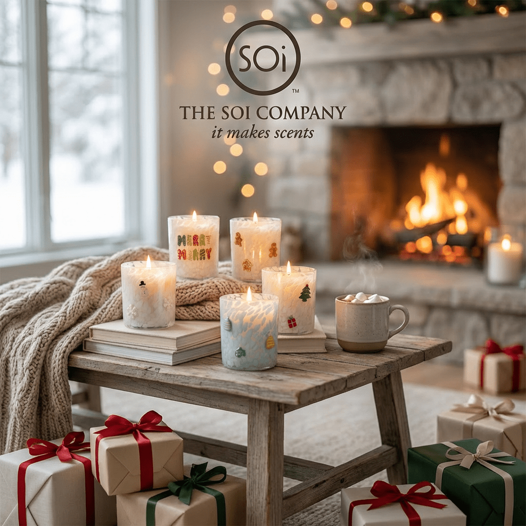 Tree & Gift 12oz Icon Candle - themonogram manor 