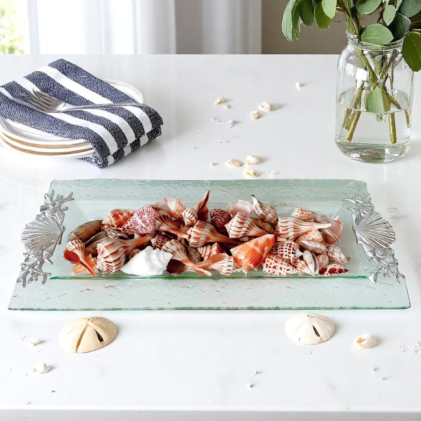 Shell/Sea Life Oblong Tray - themonogram manor 