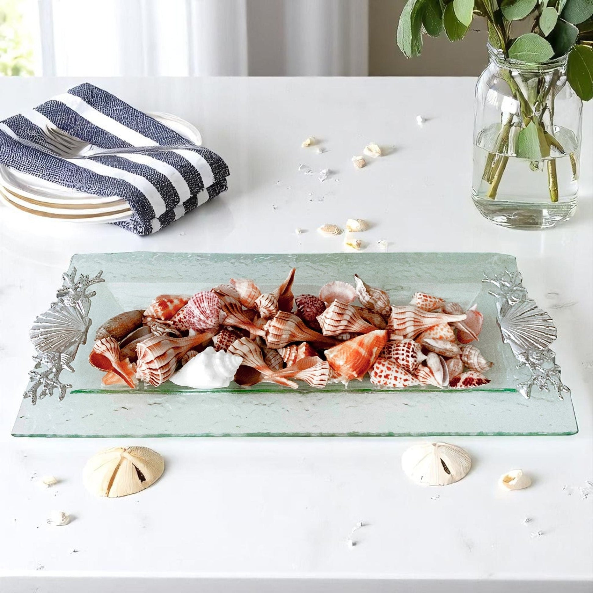 Shell/Sea Life Oblong Tray - themonogram manor 