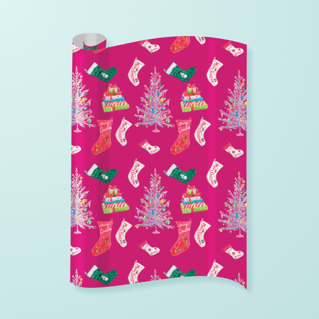 Vintage Stockings Gift Wrap - themonogram manor 