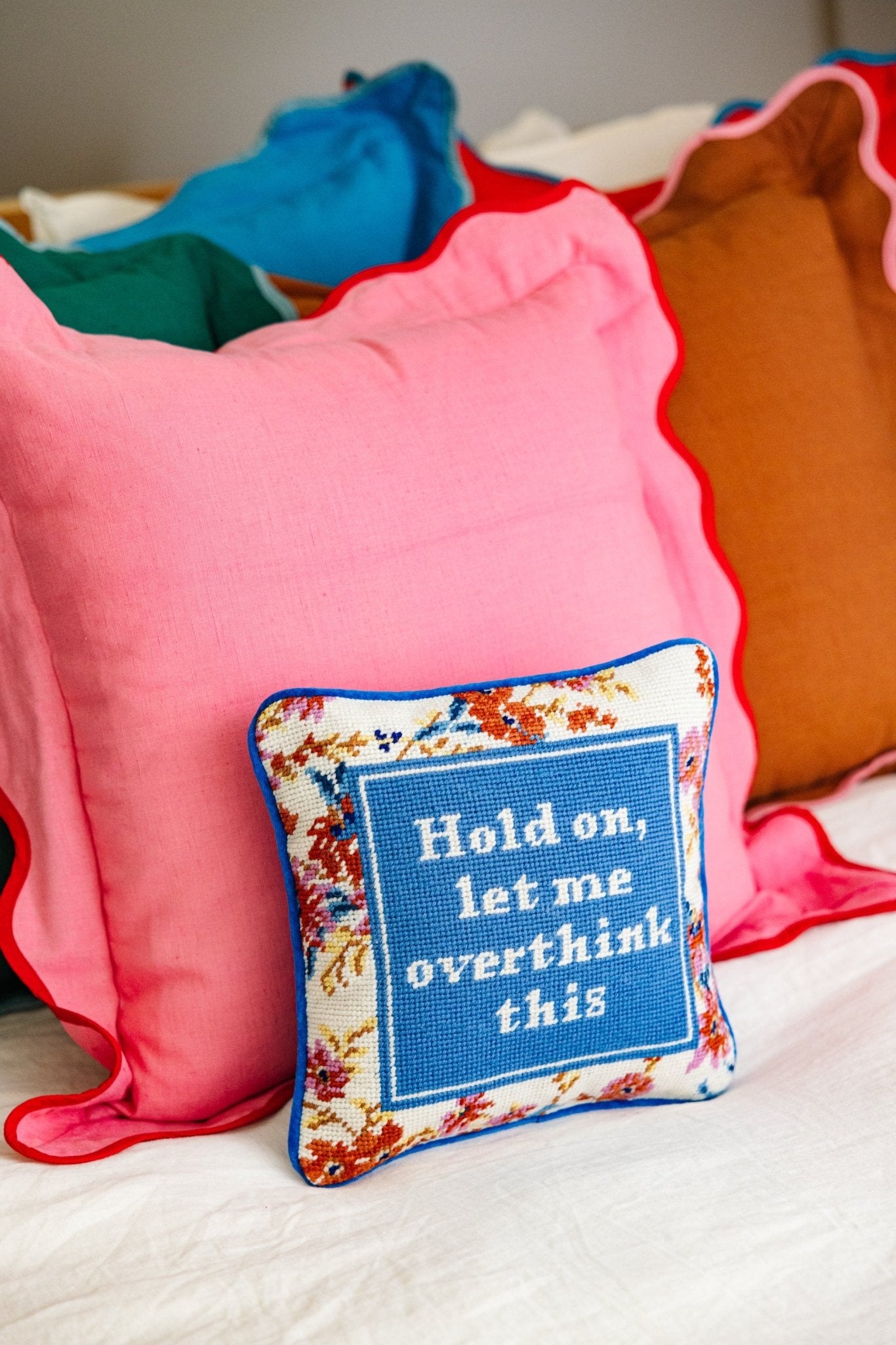 Overthink Needlepoint Pillow - themonogram manor 