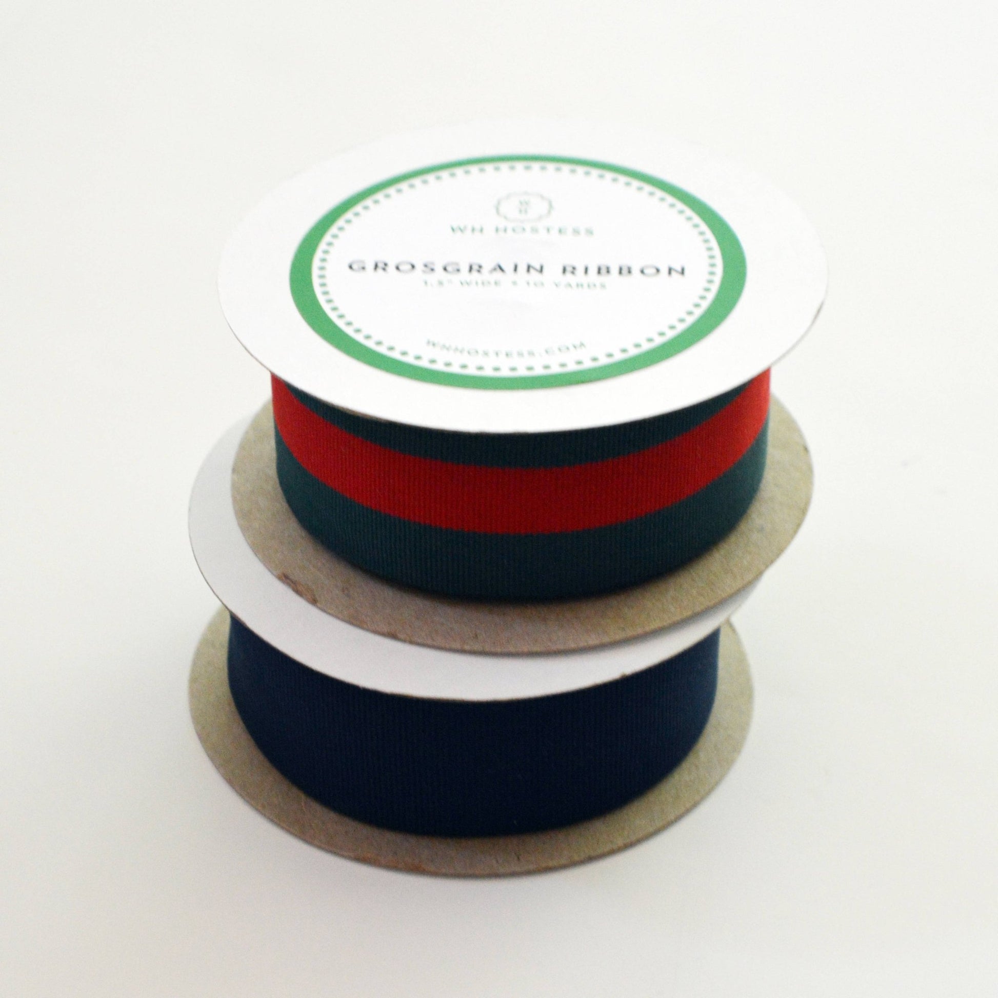 Preppy Striped Grosgrain Ribbon | Red + Green - themonogram manor 