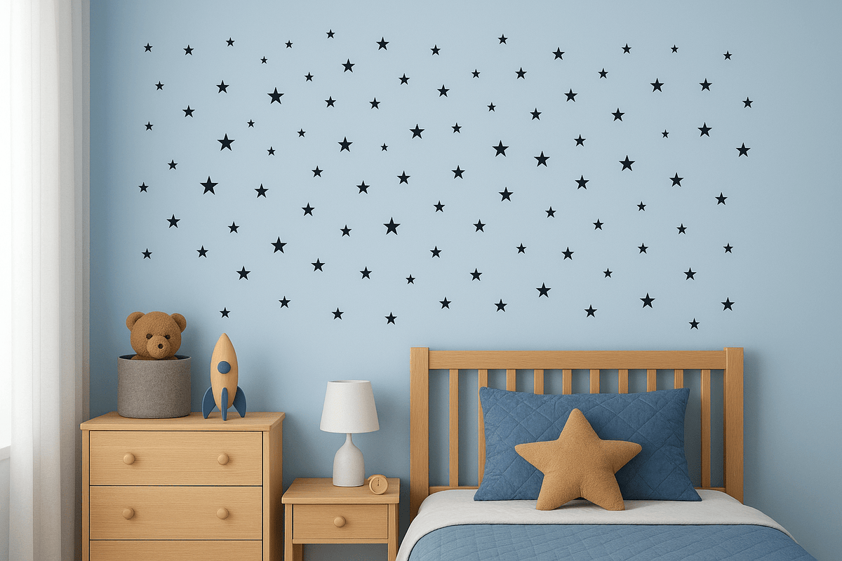 Stars Reusable Wall Decal - Black (66 Pcs) - themonogram manor 
