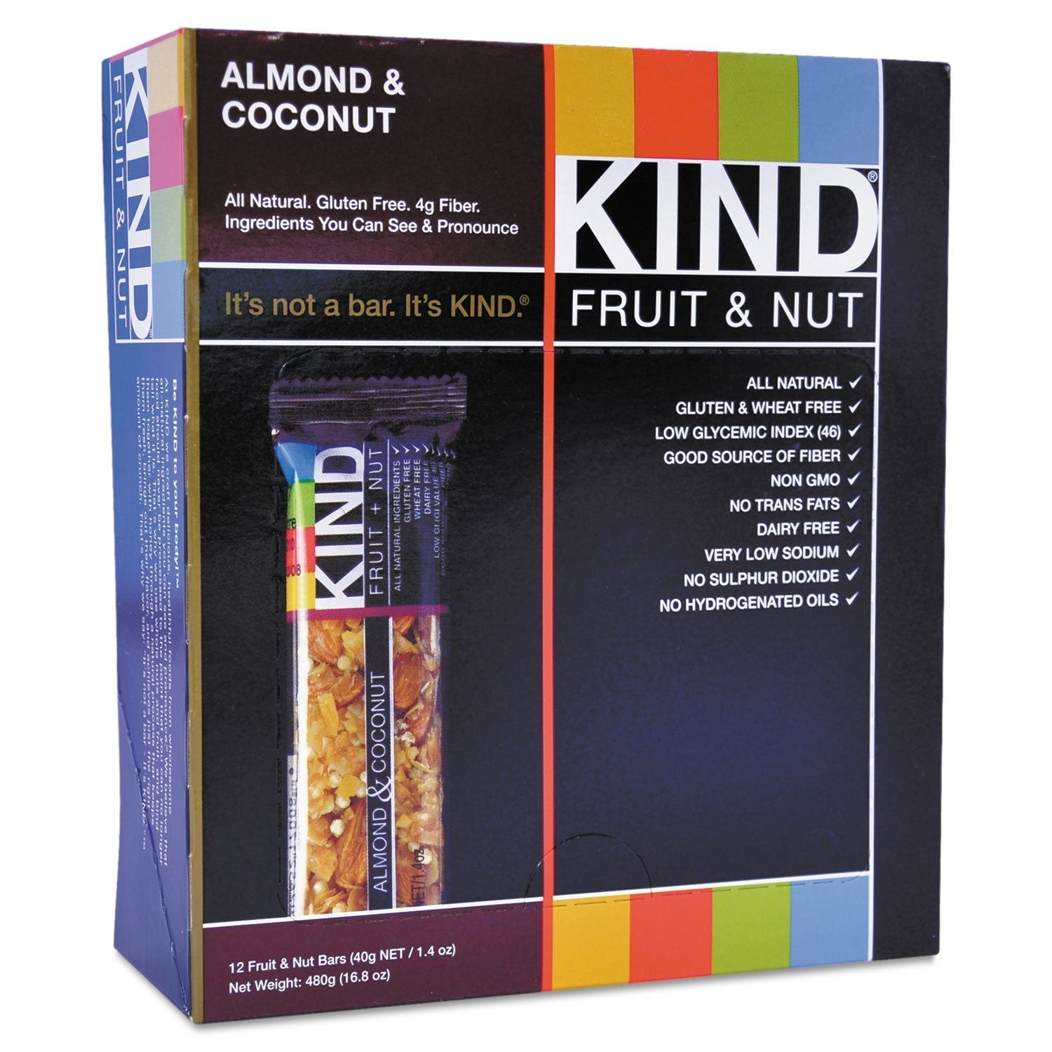KIND Fruit and Nut Bars, Almond and Coconut, 1.4 oz, 12/Box - themonogram manor 
