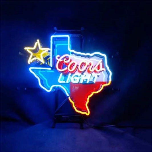 Coors Light with Texas Maps Neon Signs Light - themonogram manor 