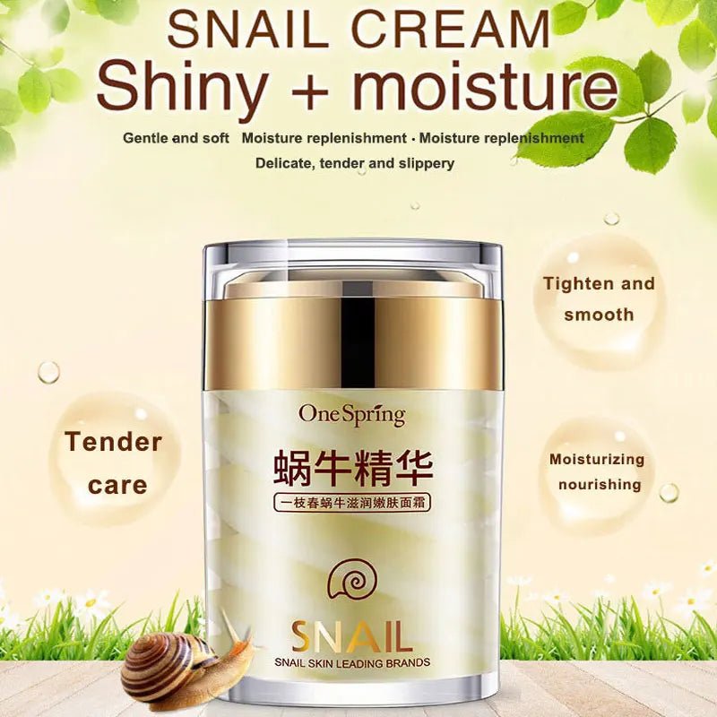 Snail Face Cream + Retinol Eye Massage Roller Serum 2Pcs Moisturizing Eye Bag Face Cream Korean Skin Care Products - themonogram manor 