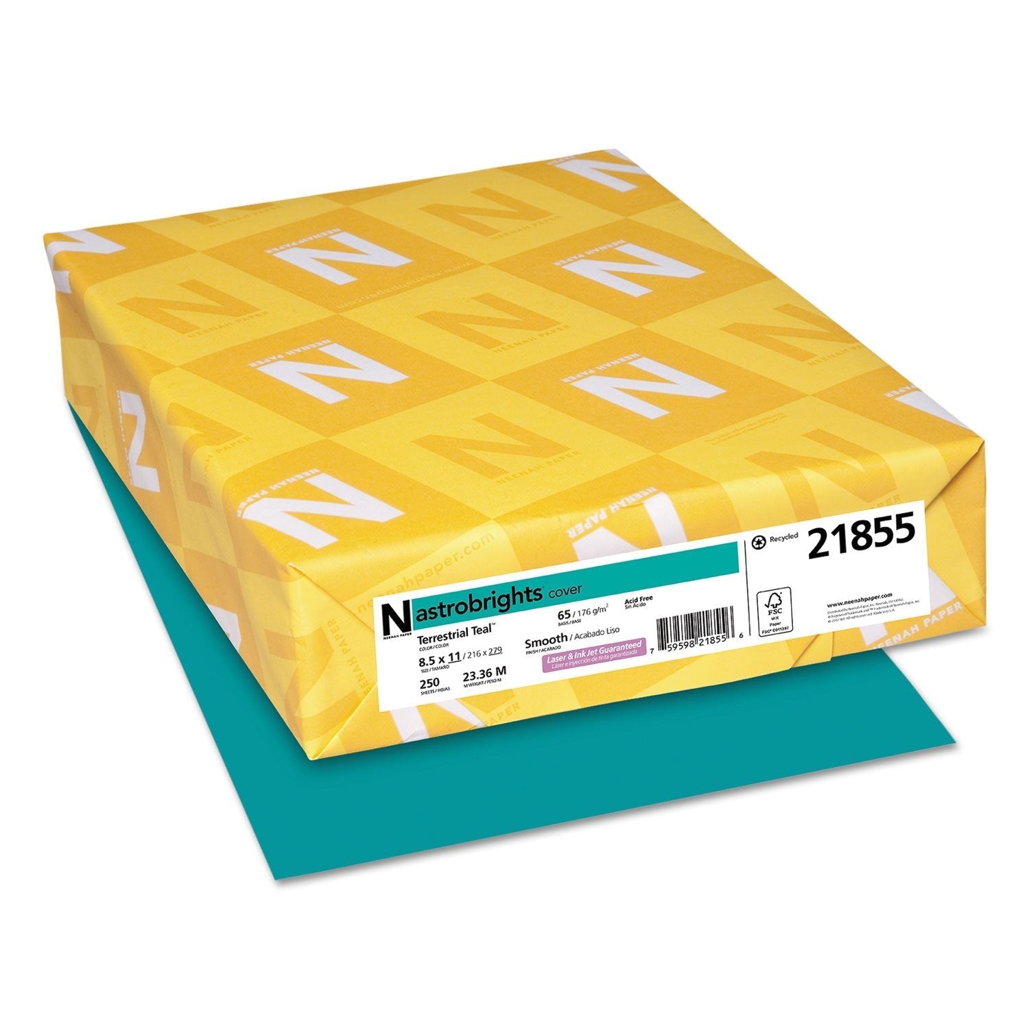 Astrobrights Color Cardstock, 65 lb Cover Weight, 8.5 x 11, Terrestrial Teal, 250/Pack - themonogram manor 