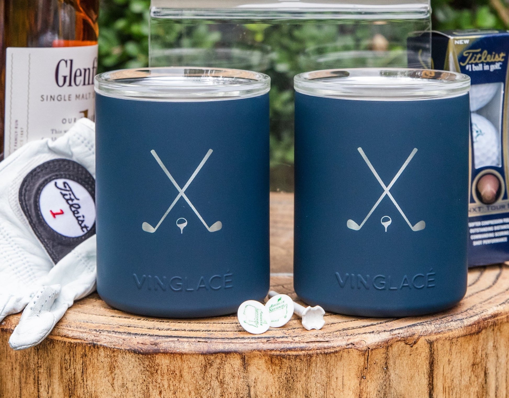 Limited Edition Golf Set of 2 Whiskey in Navy - themonogram manor 