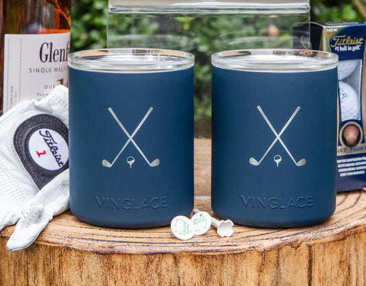 Limited Edition Golf Set of 2 Whiskey in Navy - themonogram manor 