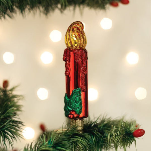 Red Clip - on Candle Ornament - themonogram manor 
