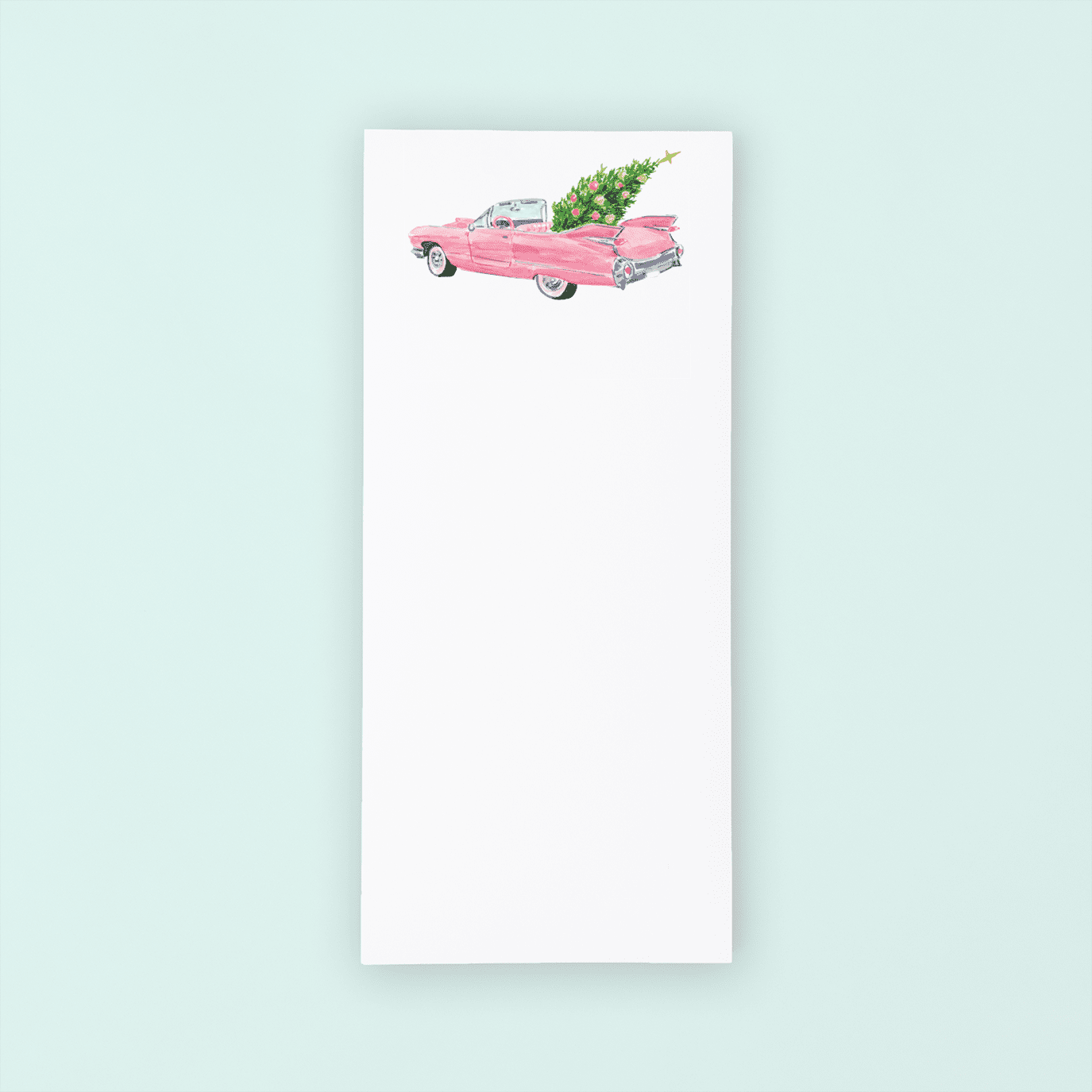 Pink Christmas Cadillac List Pad - themonogram manor 