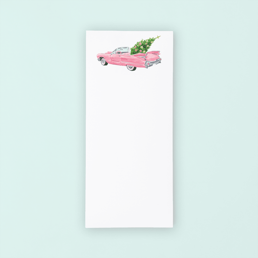 Pink Christmas Cadillac List Pad - themonogram manor 