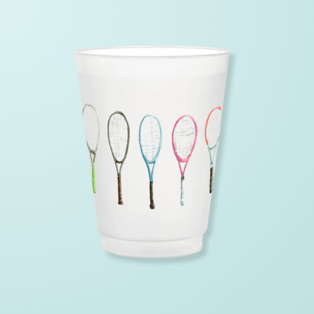 Tennis Rackets Frosted Cups - themonogram manor 