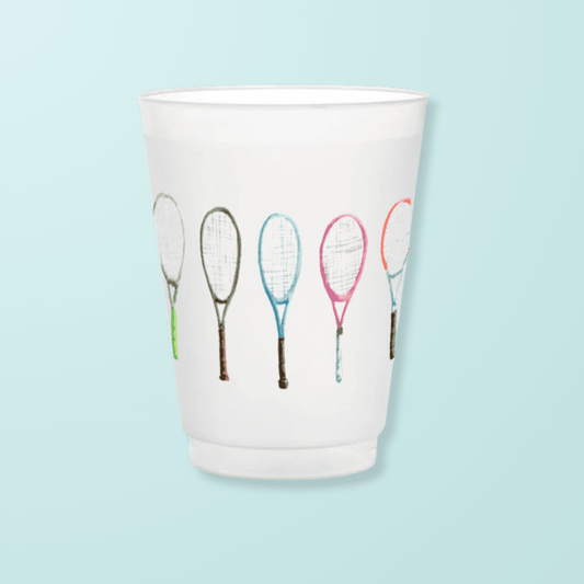Tennis Rackets Frosted Cups - themonogram manor 