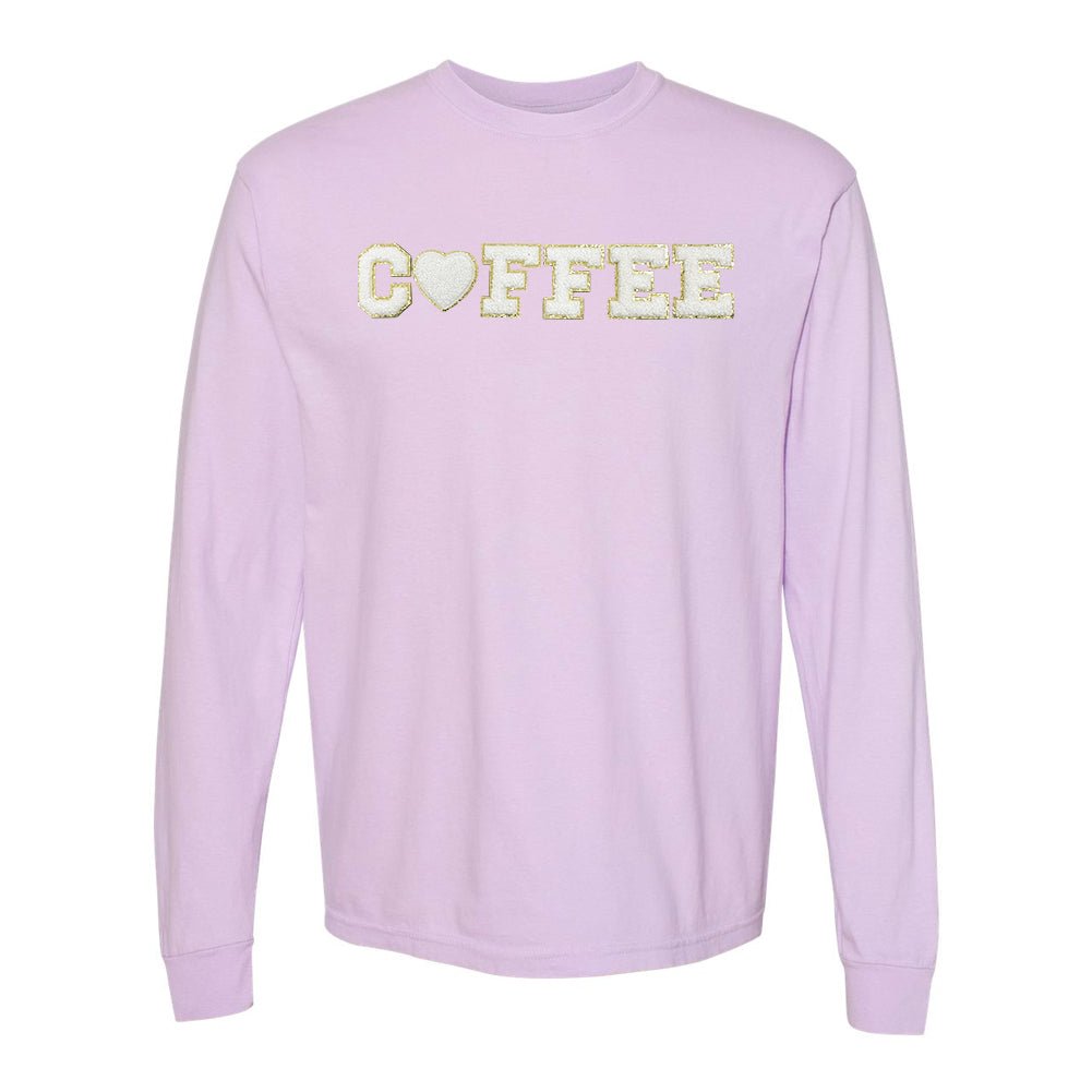 Coffee Heart Letter Patch Long Sleeve T-Shirt - themonogram manor 