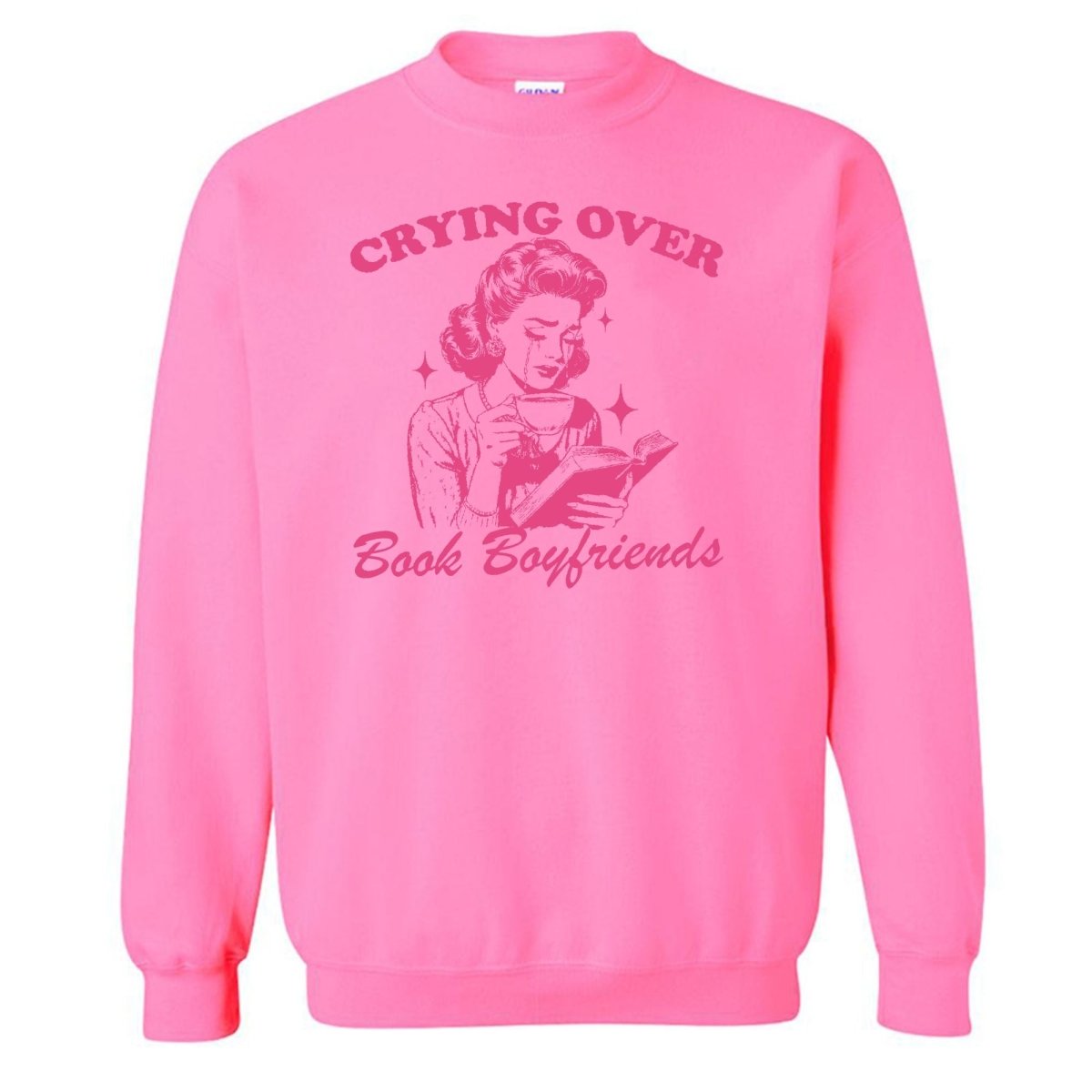 'Crying Over Book Boyfriends' Crewneck Sweatshirt - themonogram manor 