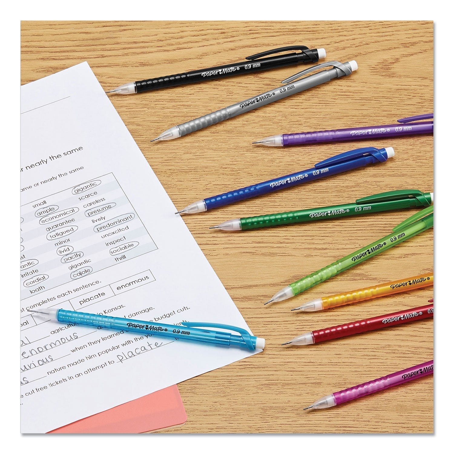 Paper Mate Write Bros Mechanical Pencil, 0.9 mm, HB (2), Black Lead, Assorted Barrel Colors, 24/Pack - themonogram manor 