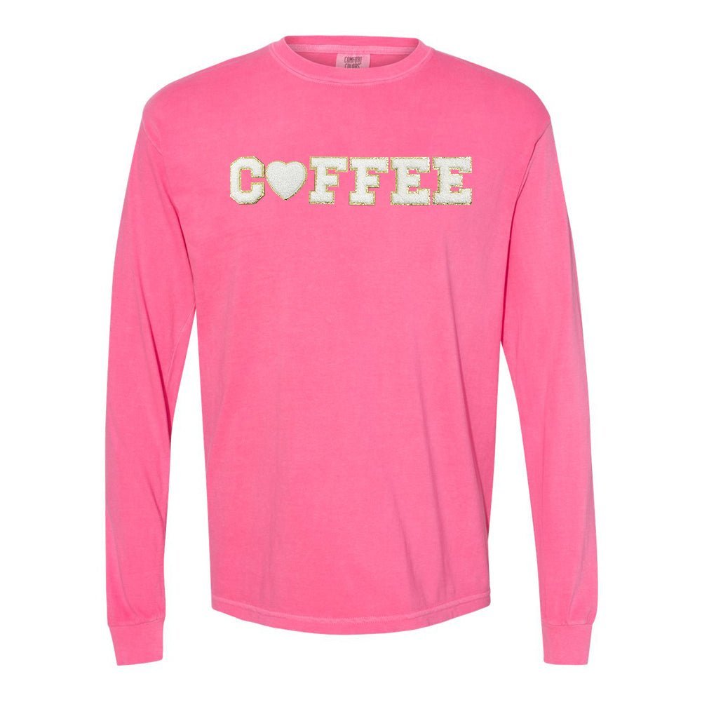 Coffee Heart Letter Patch Long Sleeve T-Shirt - themonogram manor 