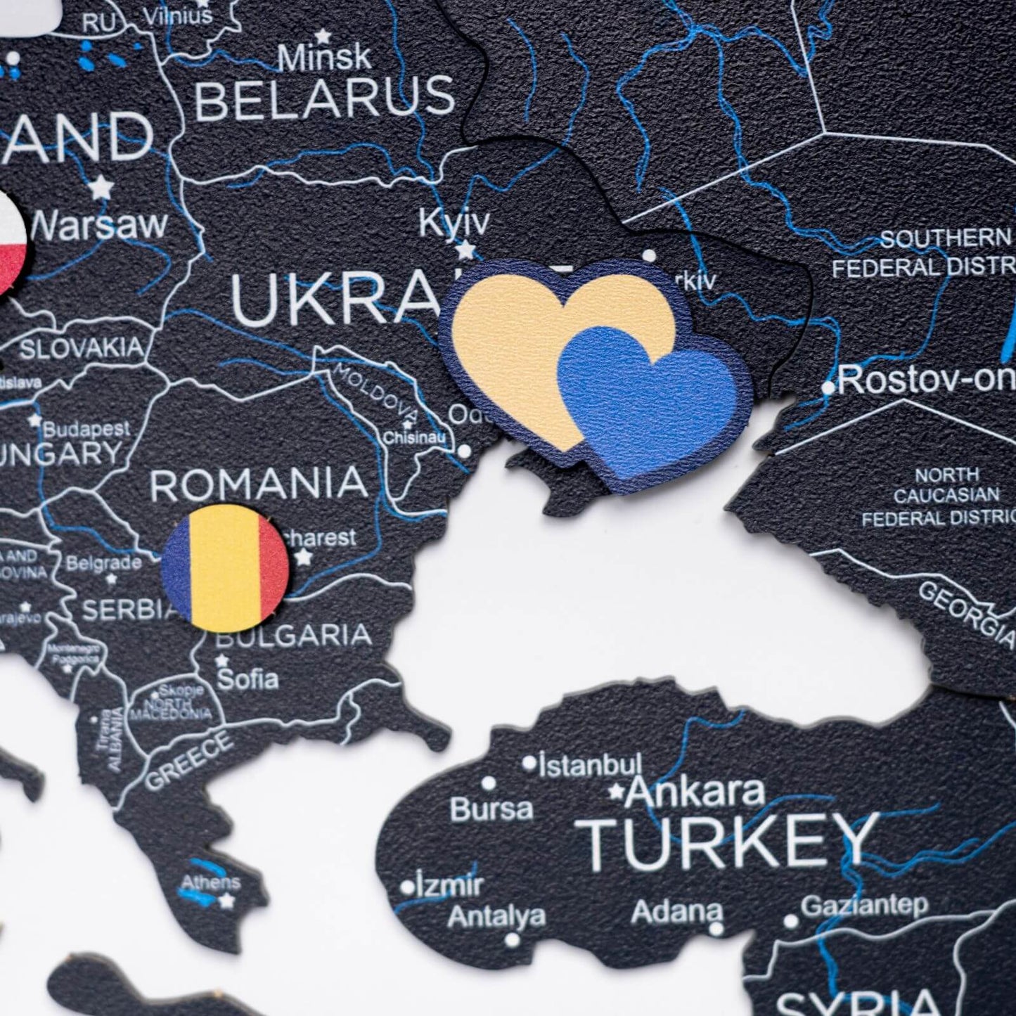 2D Wooden World Map Midnight - themonogram manor 