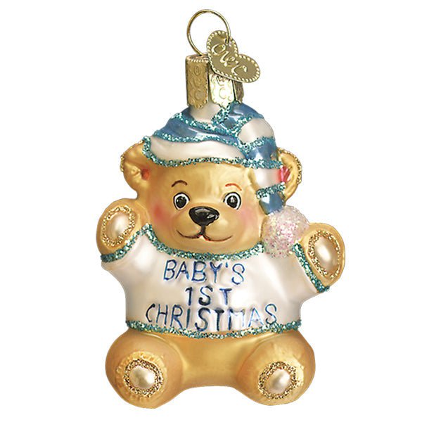 Baby Boy's First Teddy Bear Ornament - #themonogram manor #