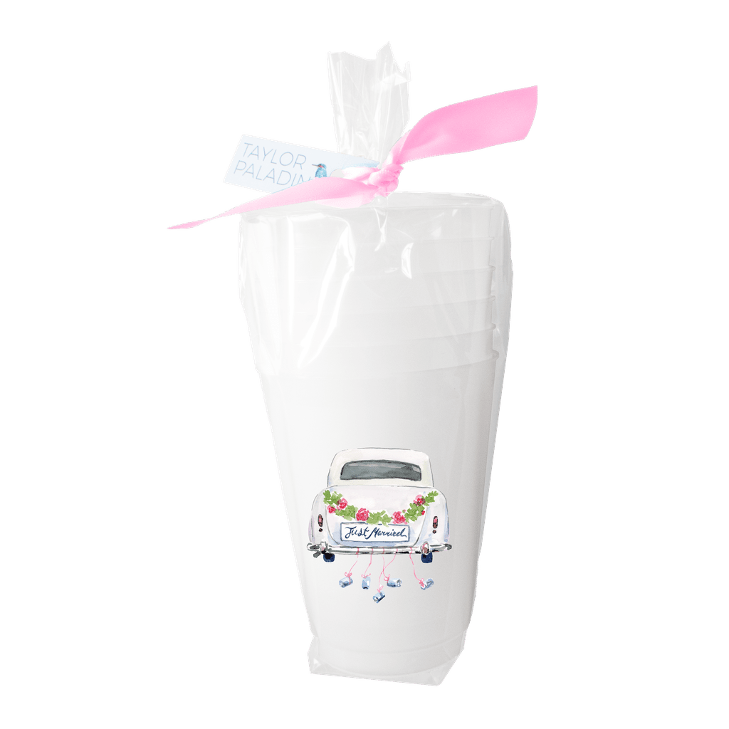 Just Married Frosted Cup - themonogram manor 