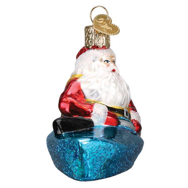 Santa In Kayak Ornament - #themonogram manor #