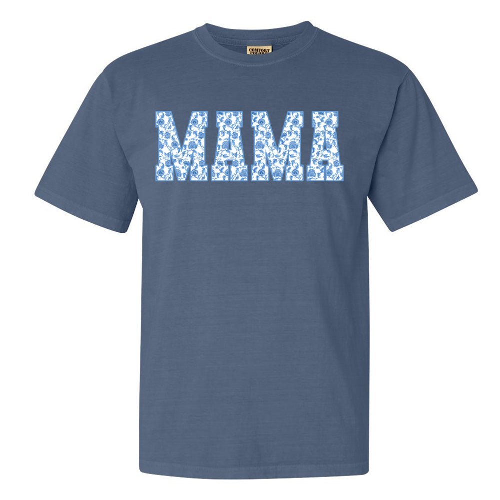 'Blue & White Chinoiserie Mama' T-Shirt - themonogram manor 