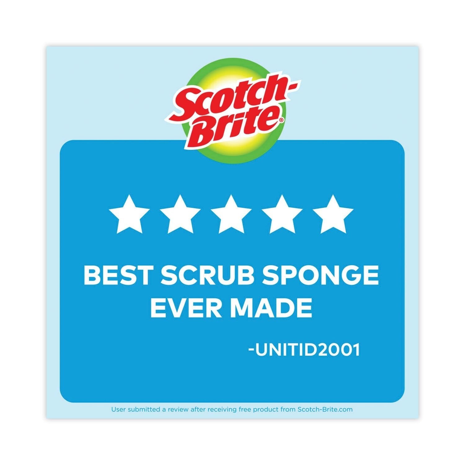 Scotch - Brite Non - Scratch Multi - Purpose Scrub Sponge, 4.4 x 2.6, 0.8" Thick, Blue, 6/Pack - themonogram manor 