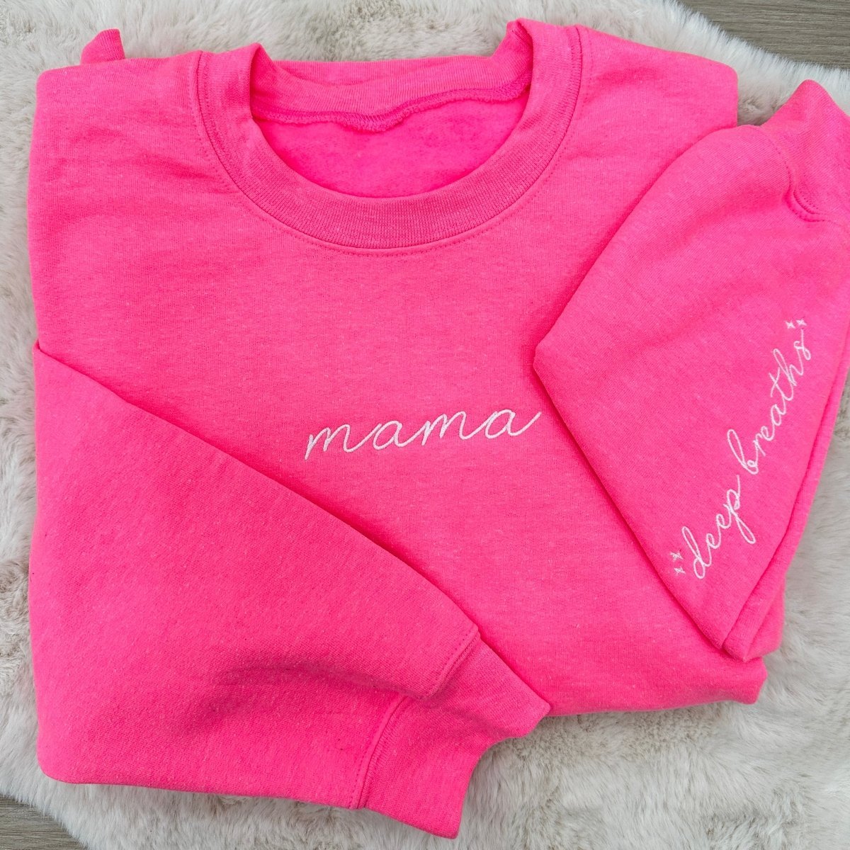 Mama 'Deep Breaths Reminder' Crewneck Sweatshirt - themonogram manor 