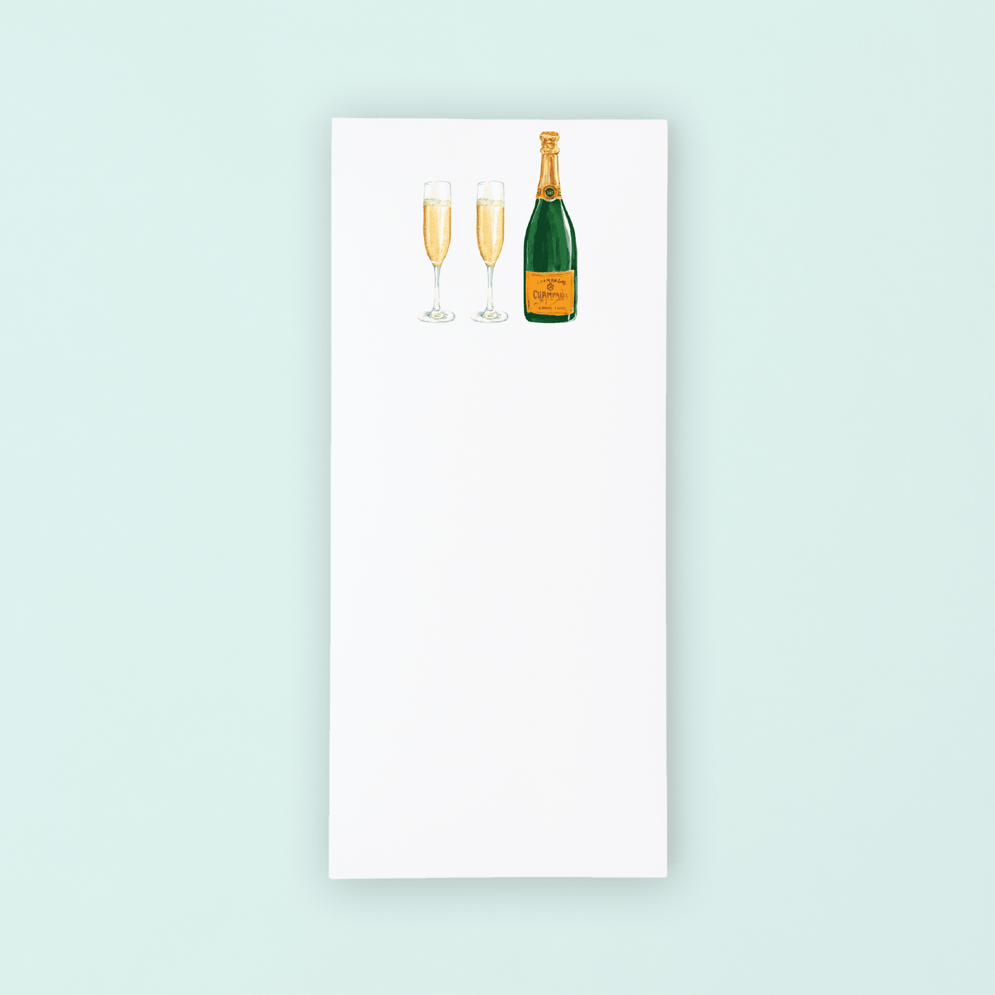 Champagne Bottle and glasses List Pad - themonogram manor 