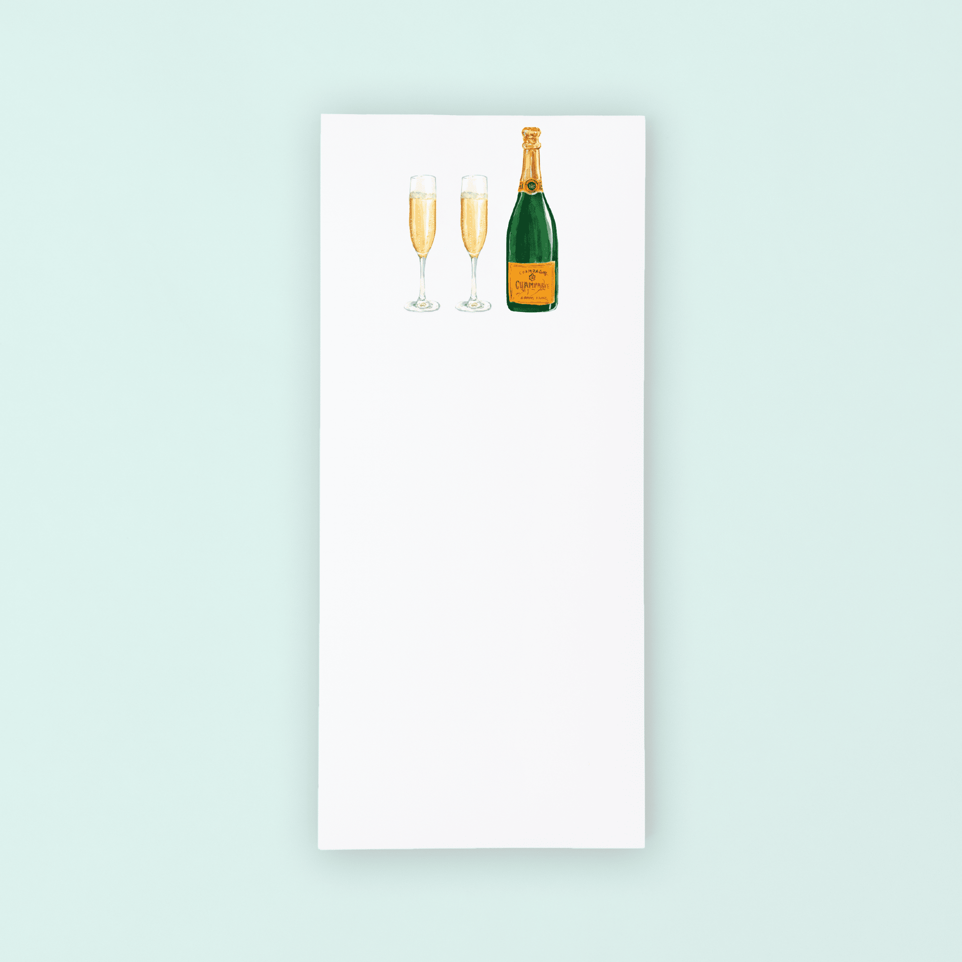 Champagne Bottle and glasses List Pad - themonogram manor 