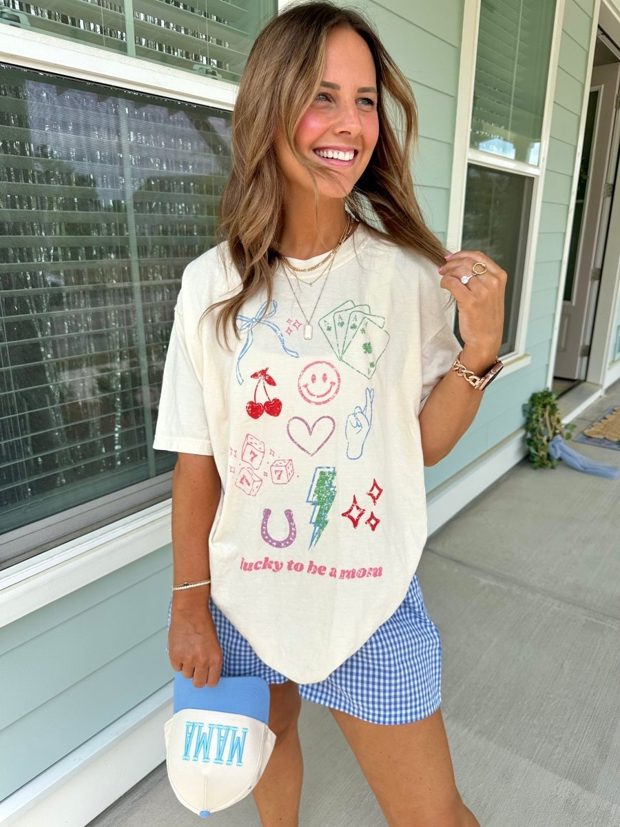 'Lucky Mom Dopamine Doodles' T-Shirt - themonogram manor 