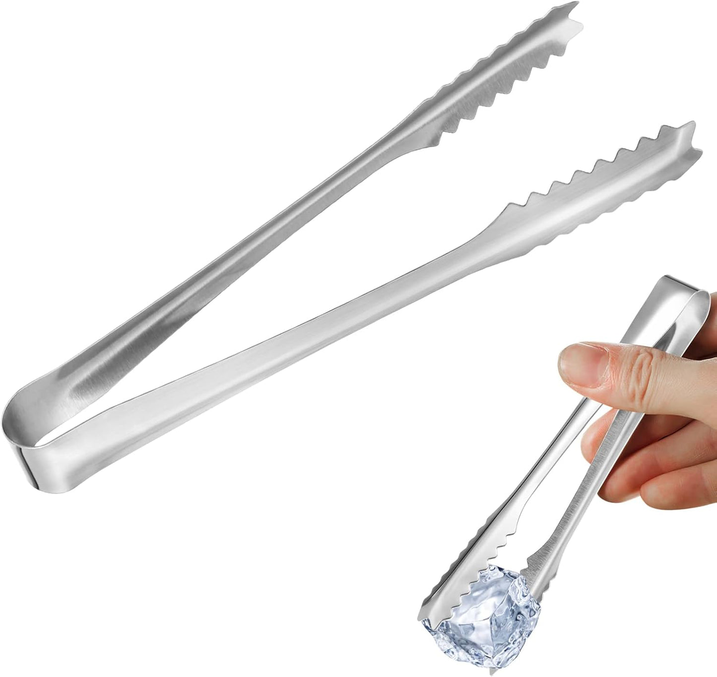 5 inches Ice Tongs for Ice Bucket, Stainless Steel Ice Tongs with Teeth 6 - PACK - themonogram manor 