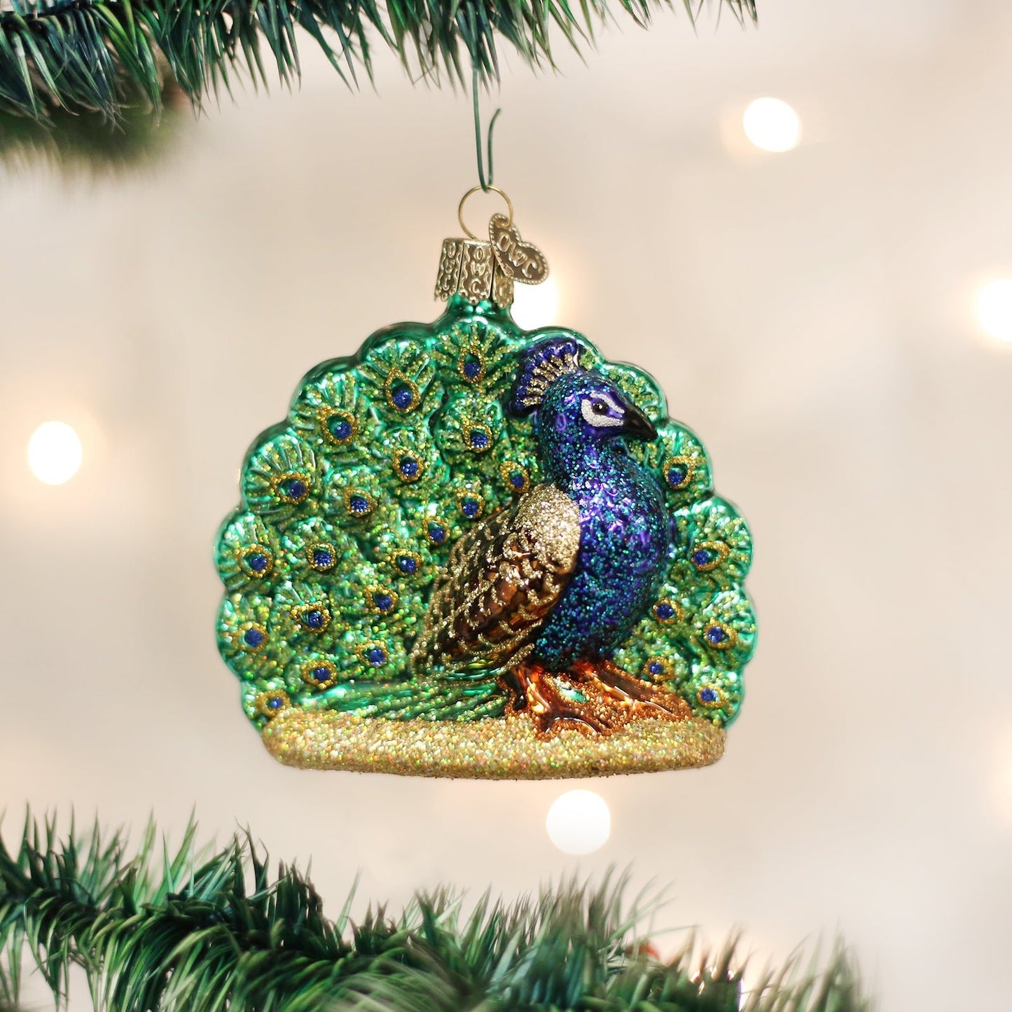 Proud Peacock Christmas Ornament - themonogram manor 