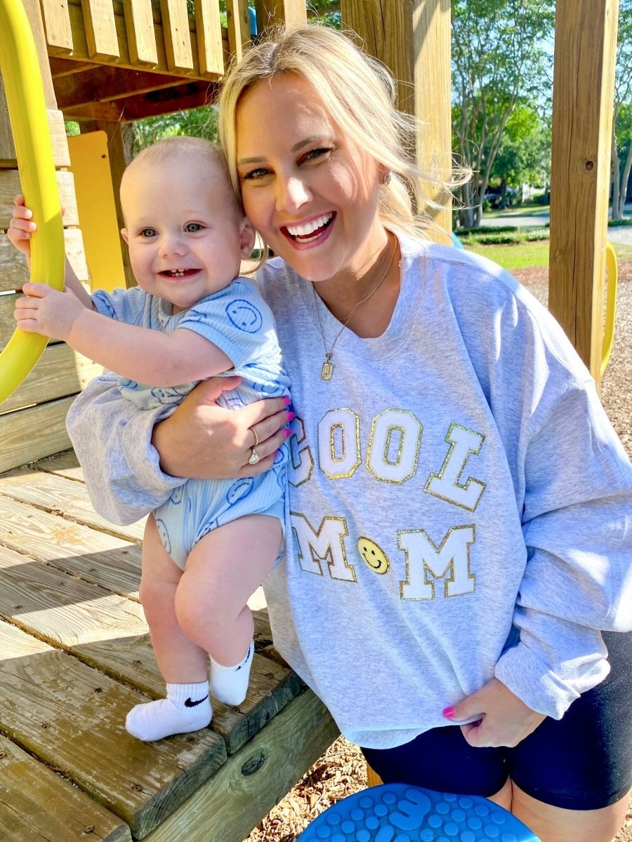 Cool Mom Letter Patch Sweatshirt - themonogram manor 