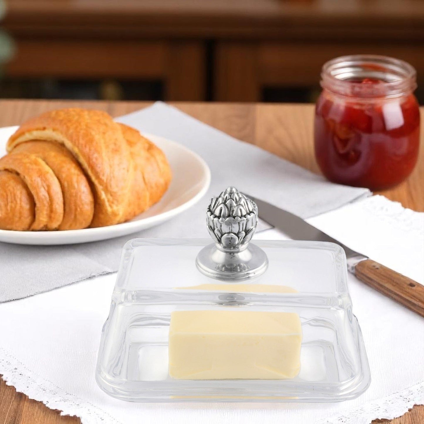 Glass Butter Dish - Concho - themonogram manor 