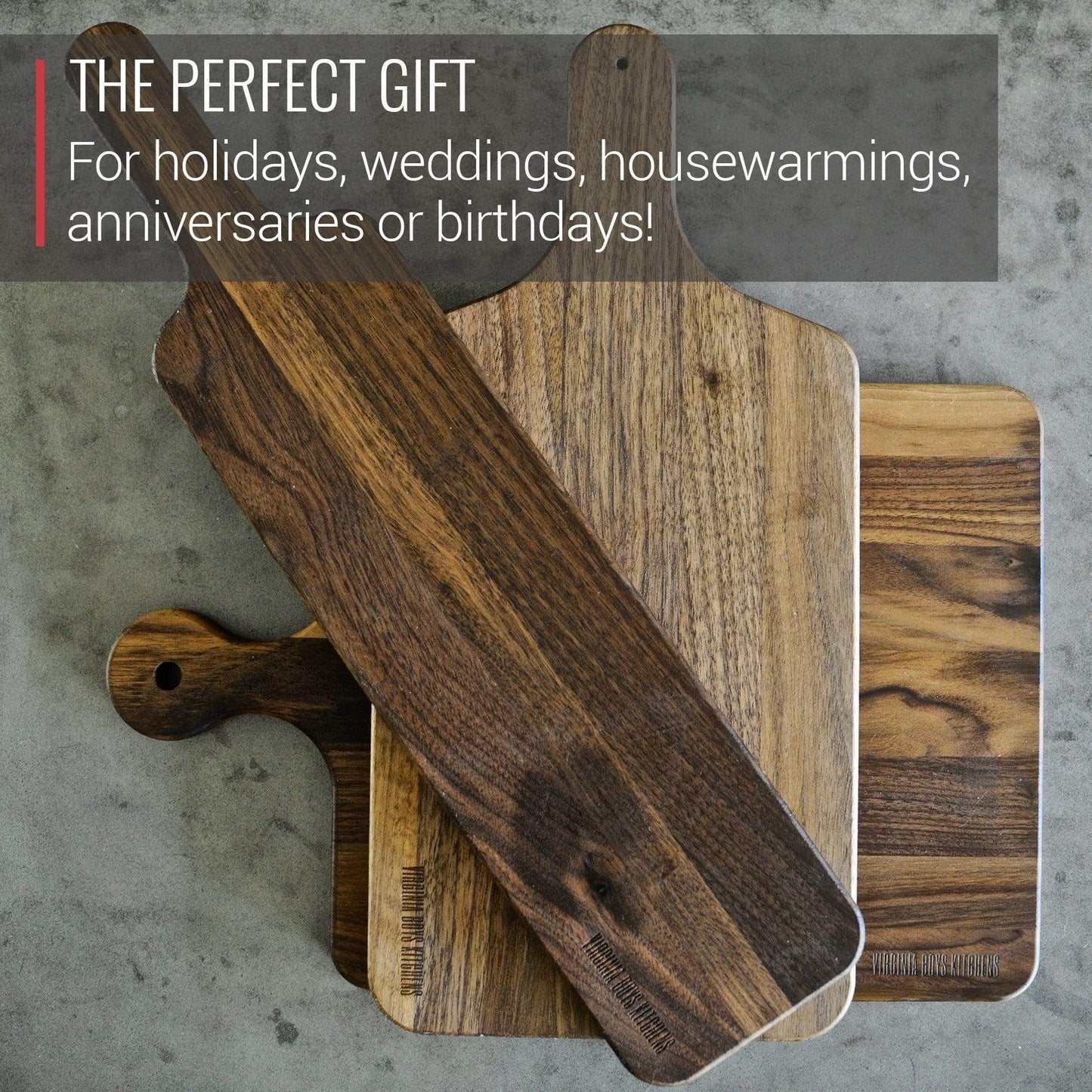 Medium 10x16 inch Walnut Handle Board - themonogram manor 