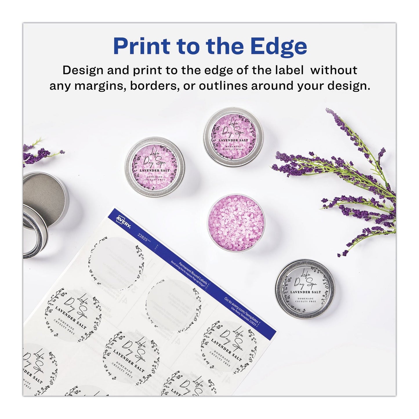 Avery Round Print - to - the Edge Labels with Sure Feed and Easy Peel, 2" dia, Glossy Clear, 120/PK - themonogram manor 