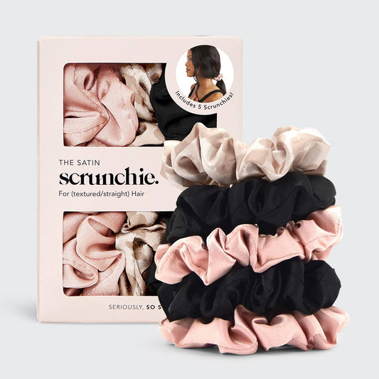 Satin Sleep Scrunchies 5pc - Assorted - themonogram manor 