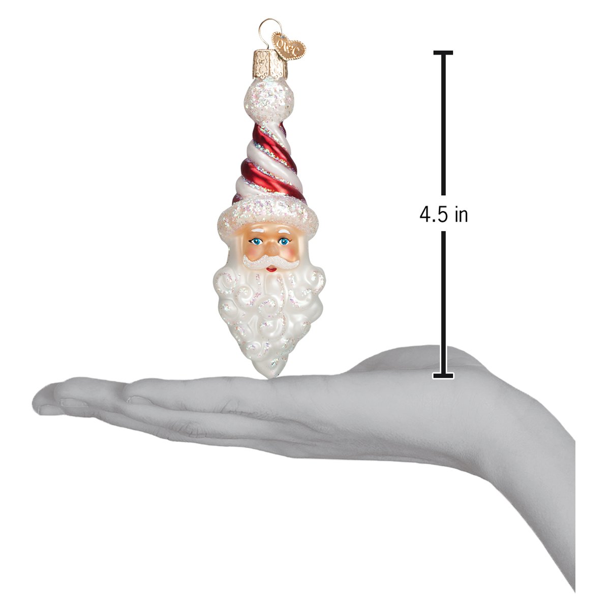 Peppermint Twist Santa Ornament - themonogram manor 