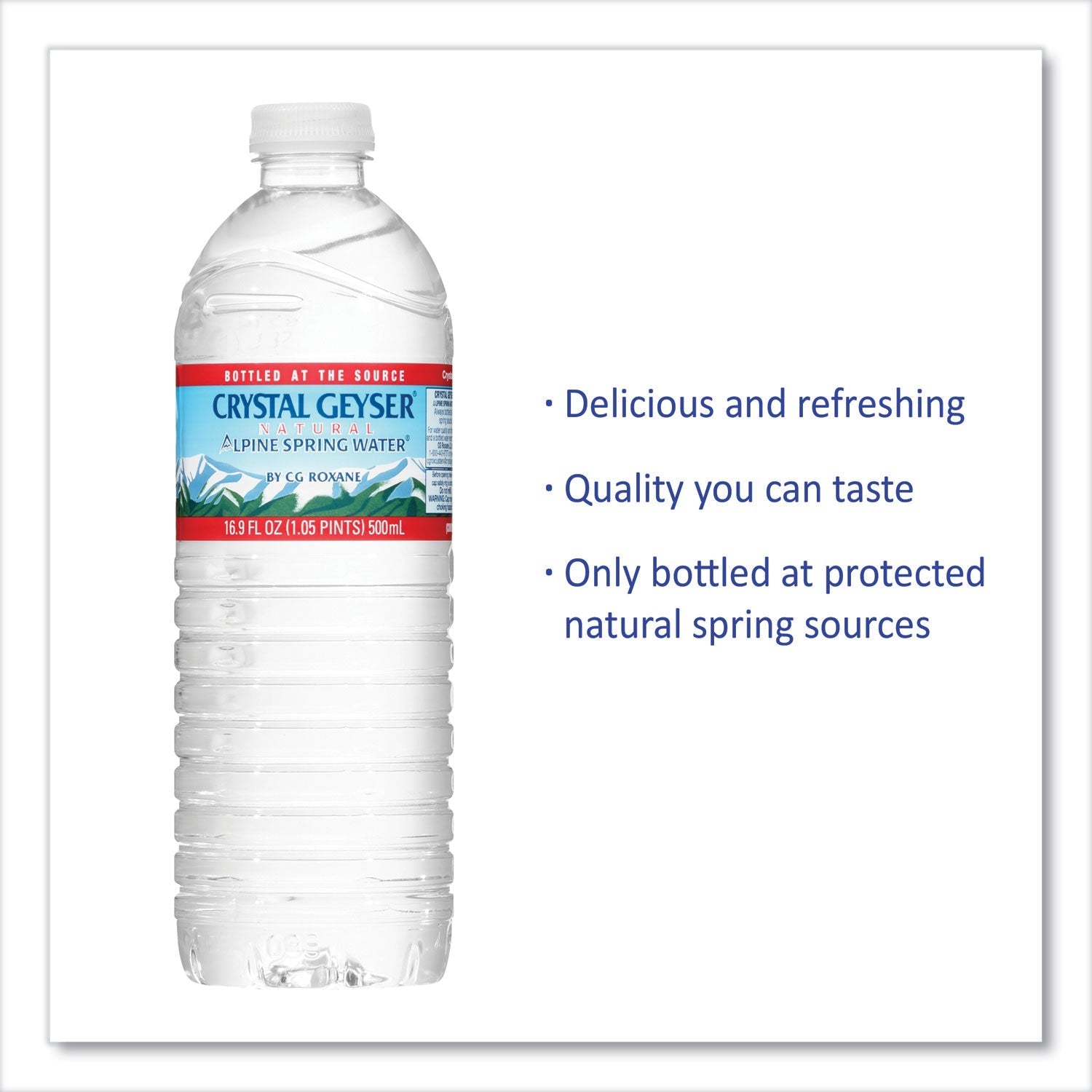 Crystal Geyser Alpine Spring Water, 16.9 oz Bottle, 35/Case, 54 Cases/Pallet - themonogram manor 