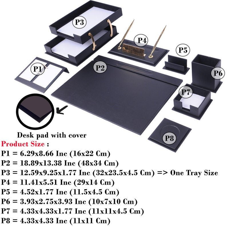 MOOG Desk Organizers And Accessories - Fully Customizable - 10 PCS - themonogram manor 