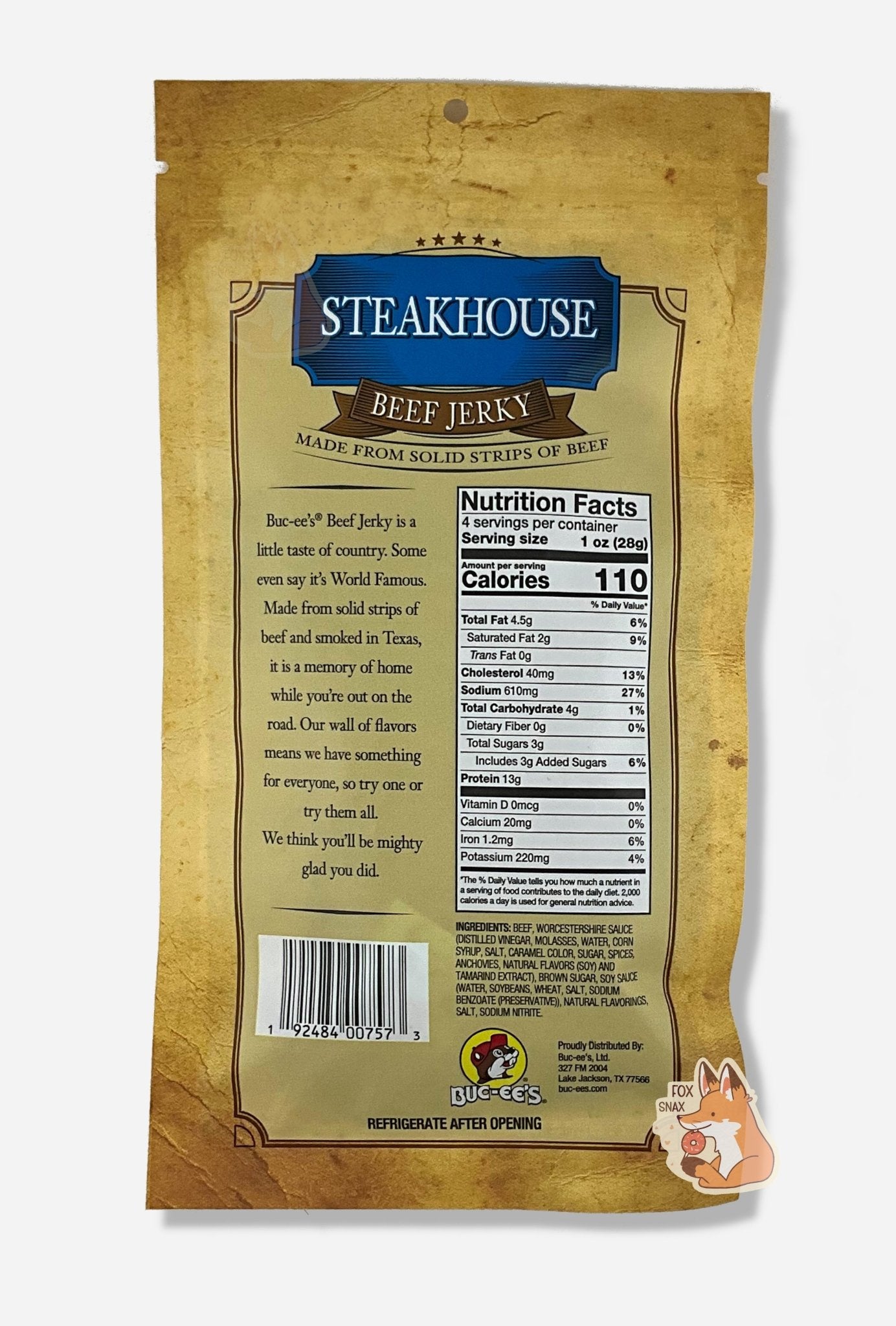 Buc - ee's Steakhouse Beef Jerky - themonogram manor 