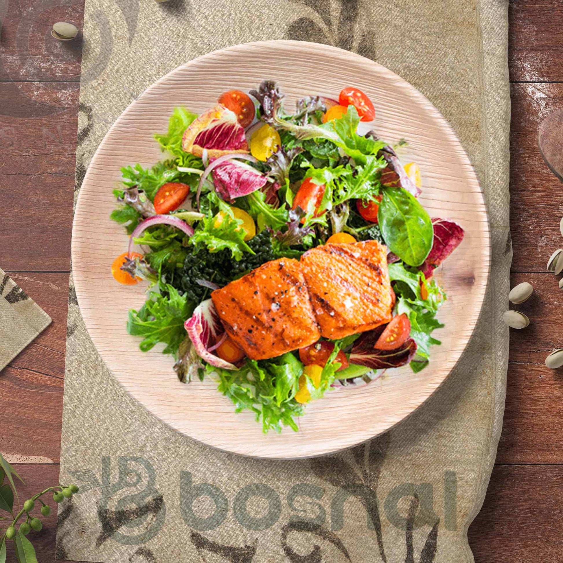 Bosnal - Palm Leaf Biodegradable Plates, 9 inch, Round - themonogram manor 