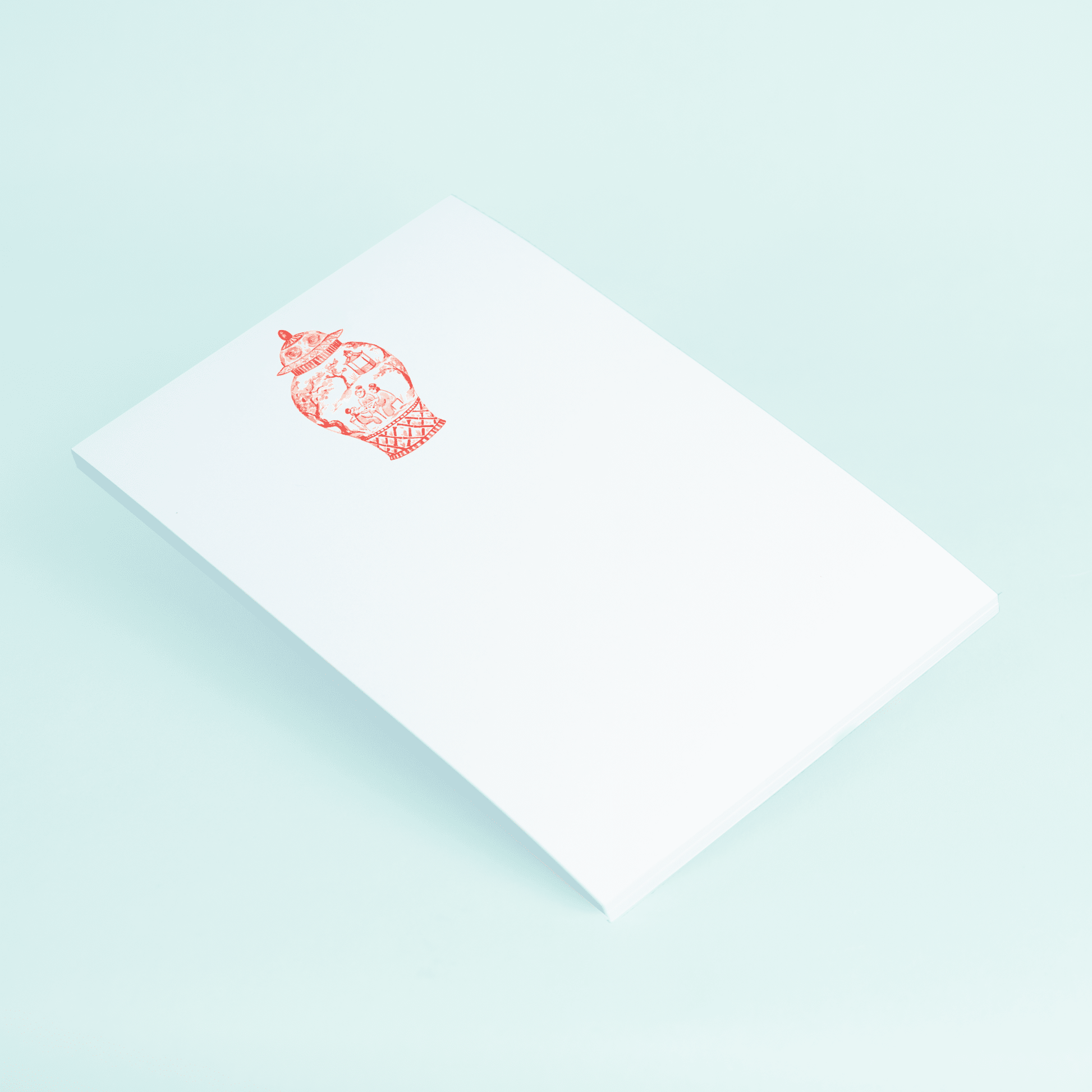 Orange Mahjong Ginger Jar Notepad - themonogram manor 