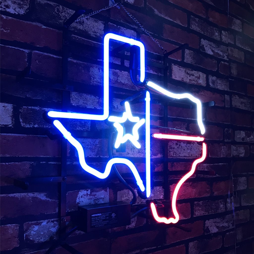 Texas Map with Lone Star Beer Neon Signs Light - themonogram manor 